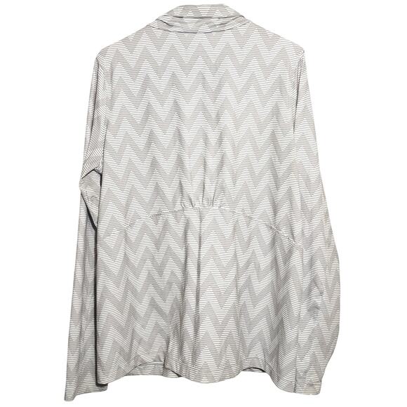 Merrell Womens Opti Wick Full Zip Jacket XL Grey White Chevron SPF Outdoor Sport - Picture 5 of 7